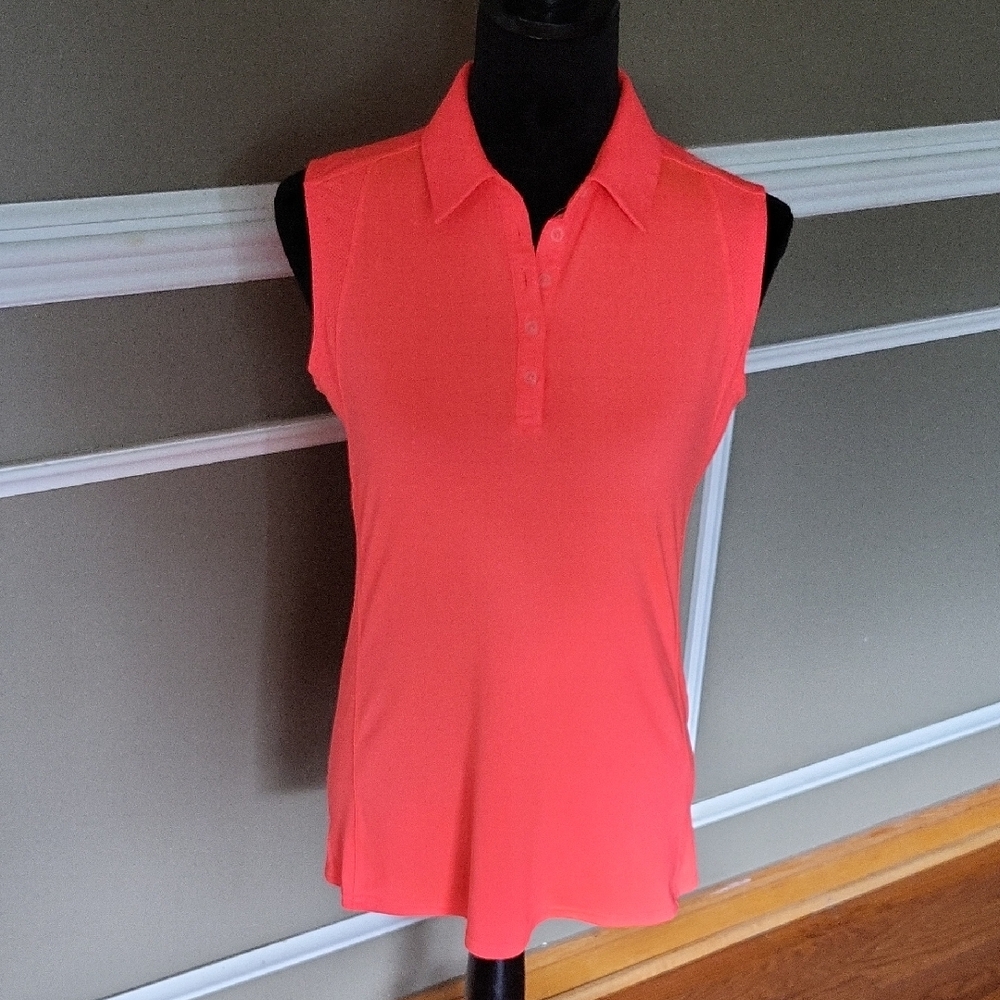 adidas Coral Sleeveless Polo Blouse